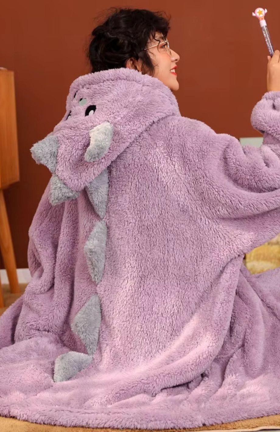 Peignoir Capuche Polaire Femme | POLAIRE studio® VIOLET / M