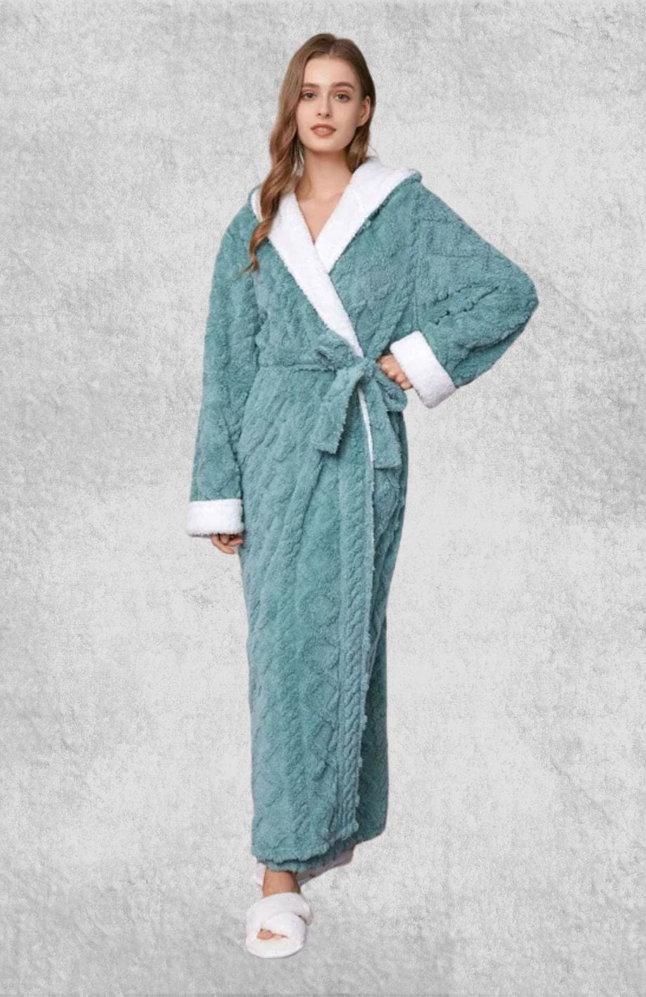 Peignoir Polaire Femme Long | Polaire Studio VERT / M(40-60kg)