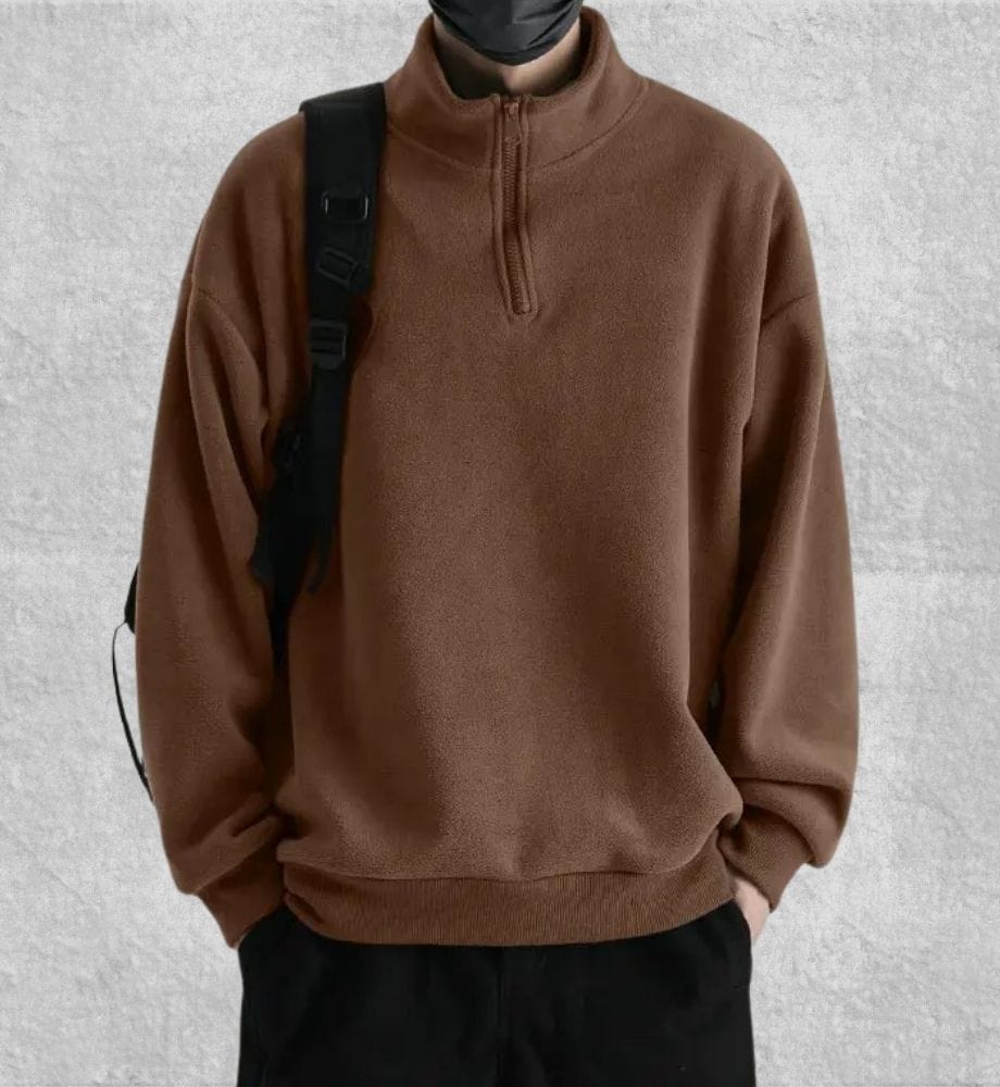 Pull Camionneur Polaire Homme | Polaire Studio MARRON / M 40-55KG