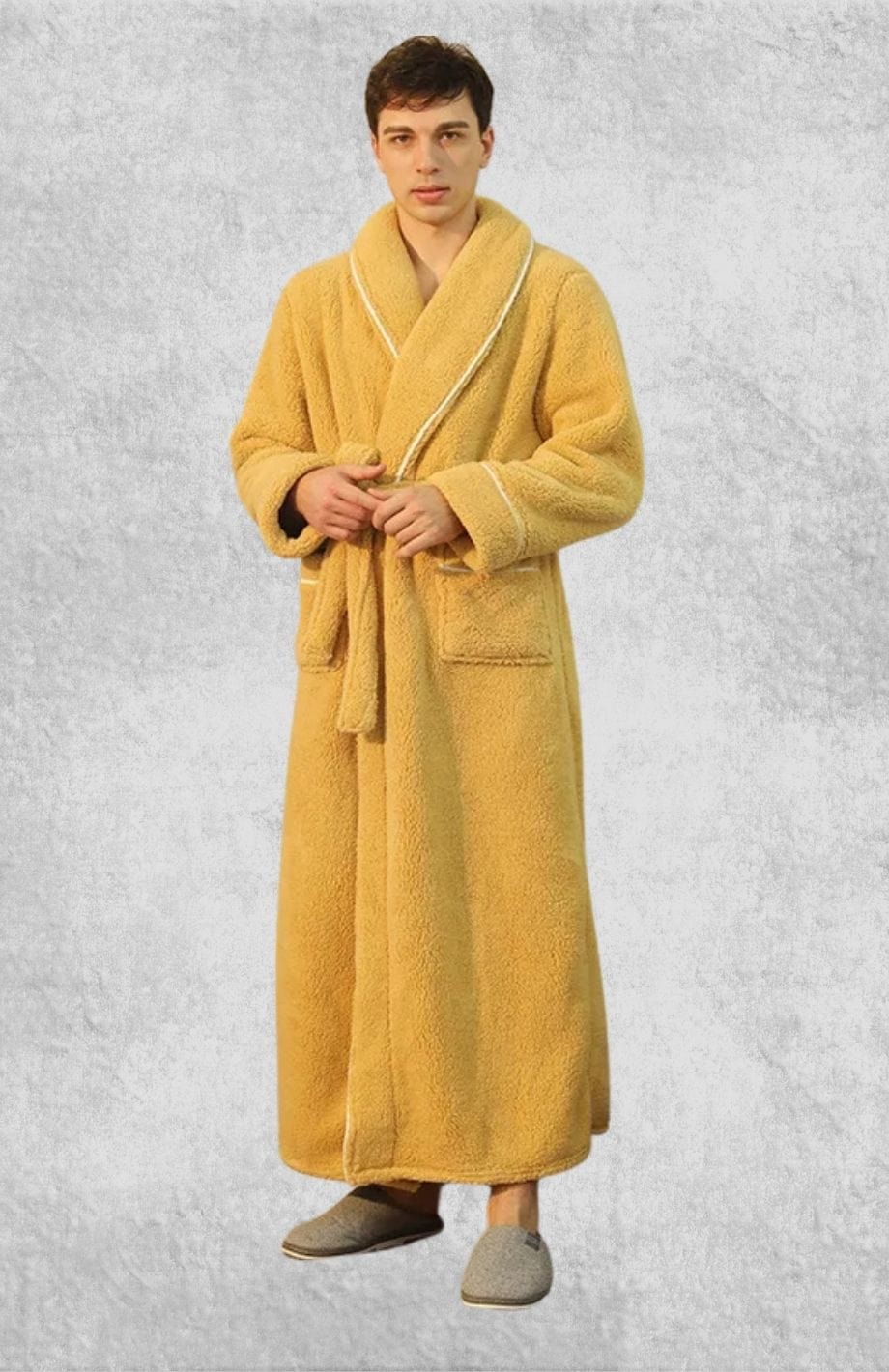 Robe De Chambre Homme En Laine Polaire | Polaire Studio MOUTARDE / M(40-65kg)