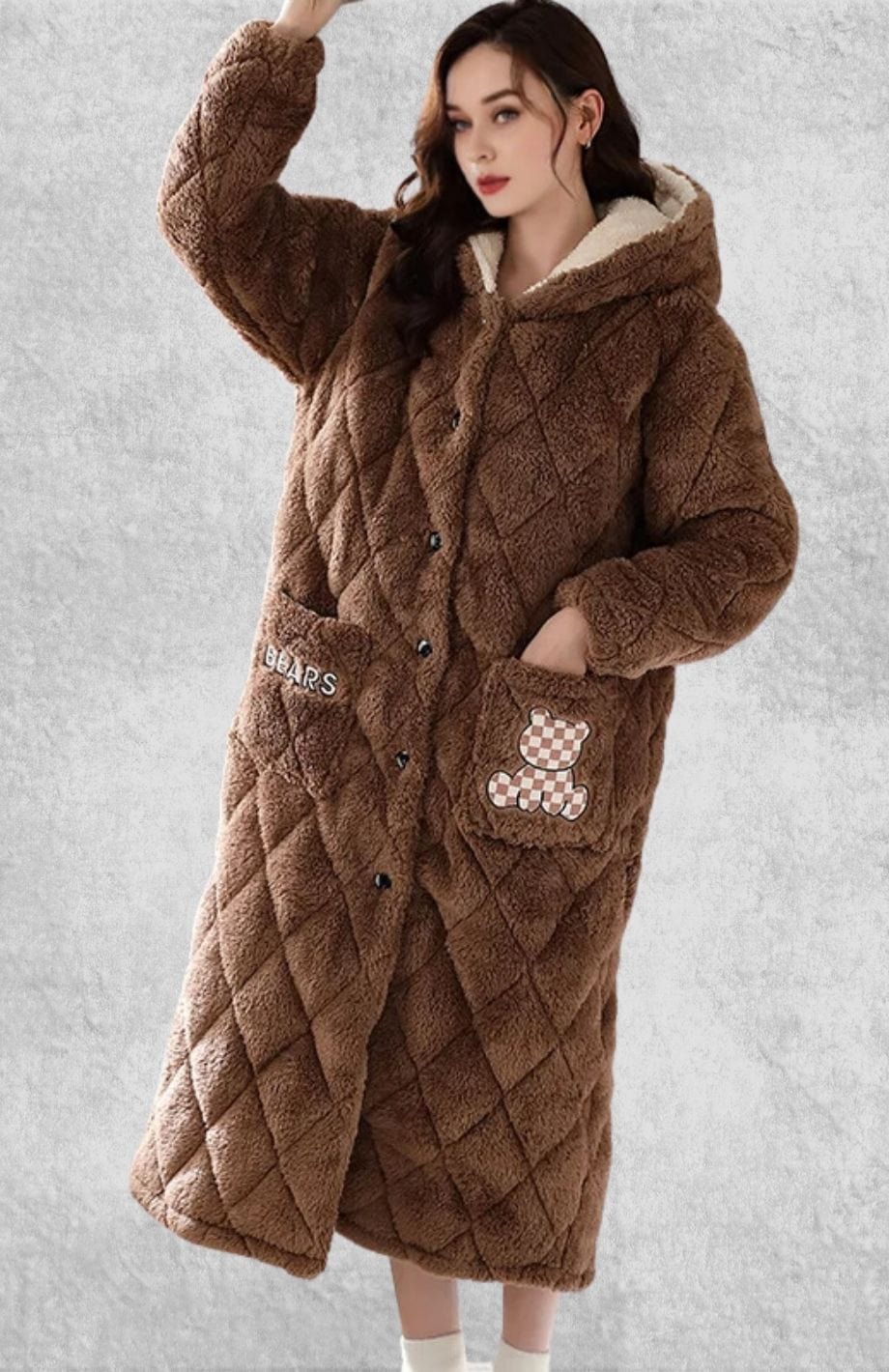 Robe De Chambre Polaire Femme Originale | Polaire Studio MARRON / M