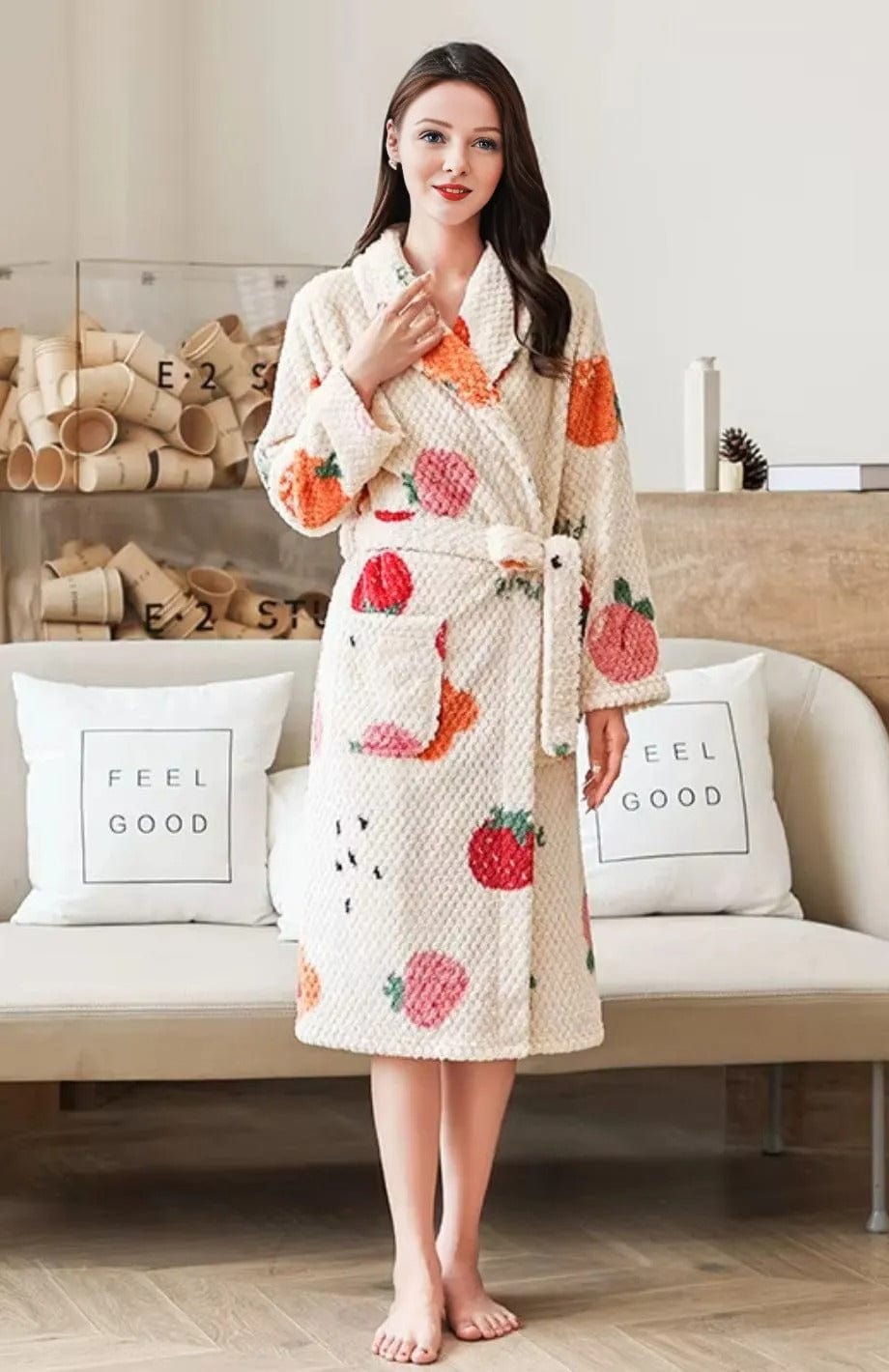 Blanc Cerise Peignoir | POLAIRE studio® BLANC / M