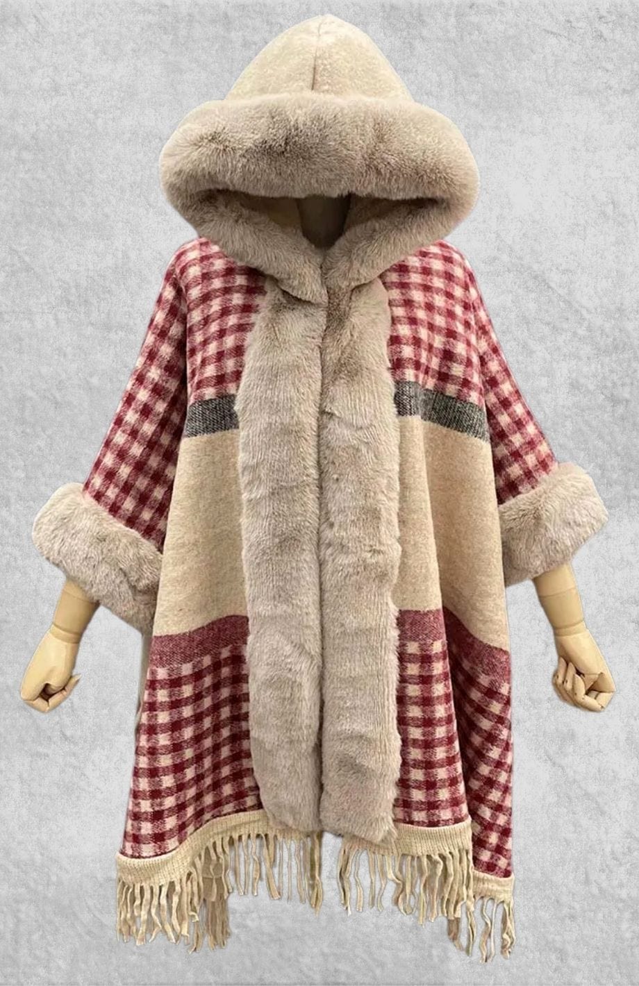 Cape Poncho Polaire Femme | Polaire Studio ROUGE / TAILLE UNIQUE