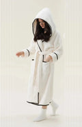 Peignoir De Bain Femme Capuche | POLAIRE studio® BLANC / M