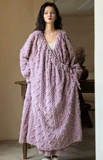 Peignoir Femme Doux Polaire | POLAIRE studio® VIOLET / M 40- 50kg