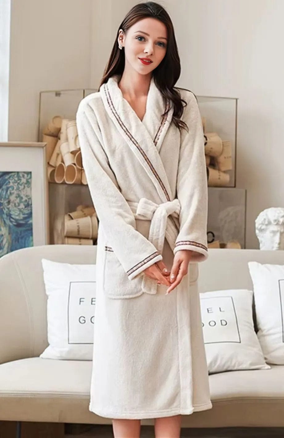 Peignoir Femme Polaire Blanc | POLAIRE studio®