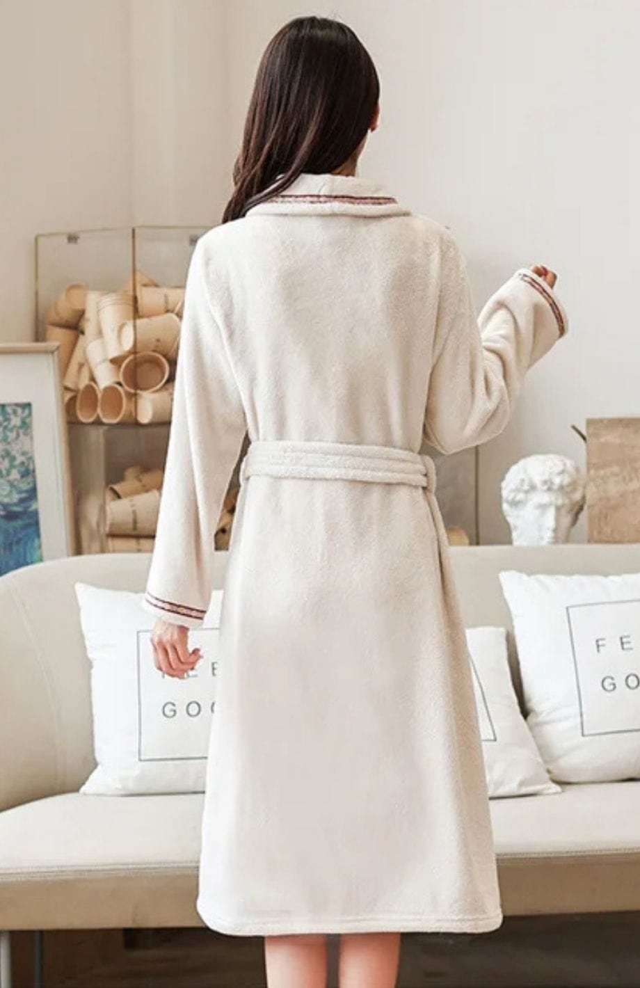 Peignoir Femme Polaire Blanc | POLAIRE studio®