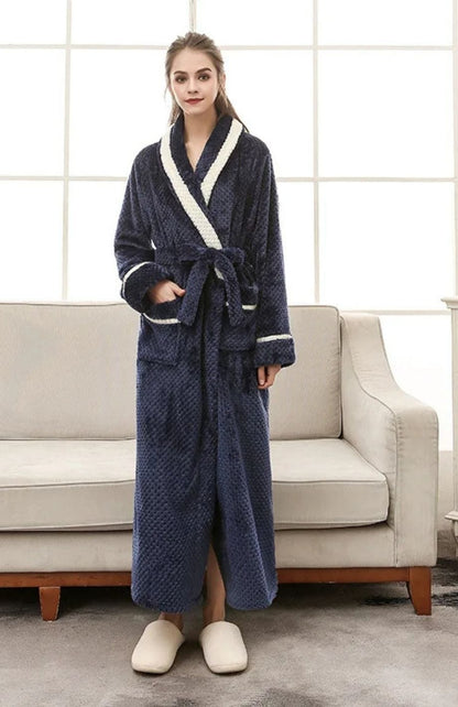 Peignoir Femme Polaire | POLAIRE studio® BLEU MARINE / M