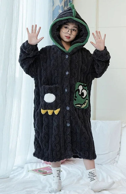 Peignoir Garçon Polaire | POLAIRE studio® NOIR / S(145-155cm