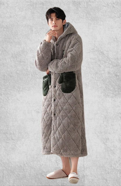 Peignoir Homme Polaire Chaud | Polaire Studio GRIS CLAIR / L