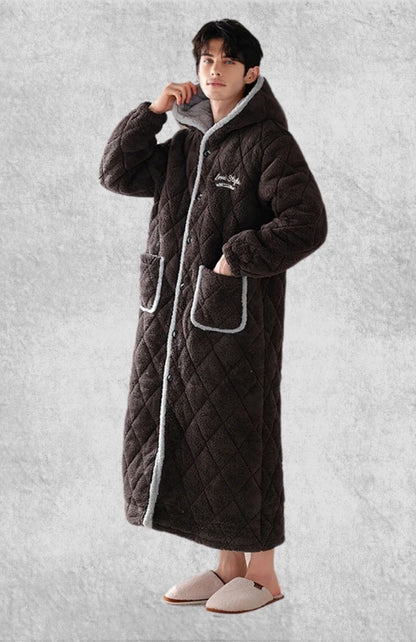 Peignoir Homme Polaire Chaud | Polaire Studio MARRON / L