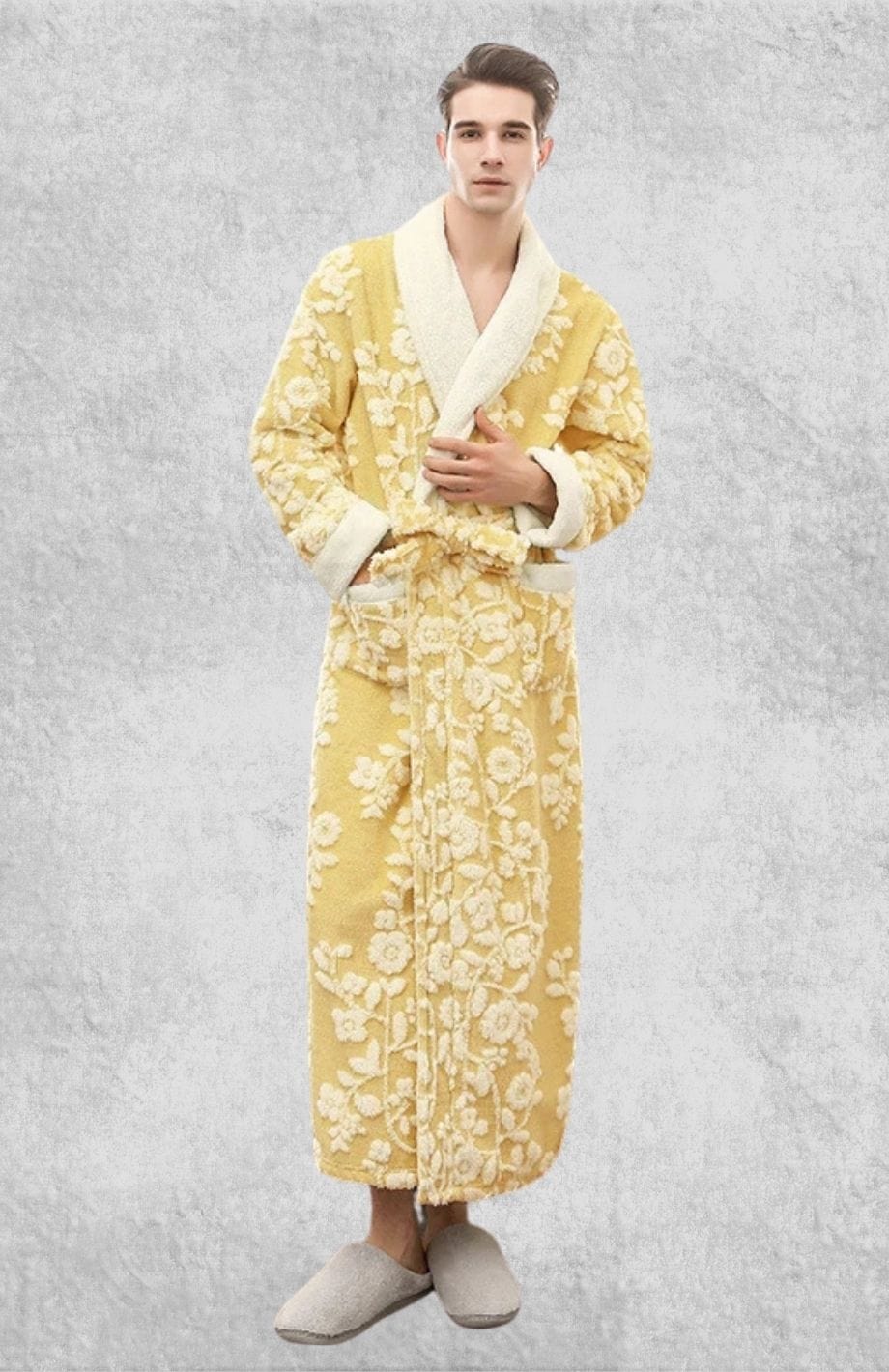 Peignoir Homme Polaire De Marque | Polaire Studio JAUNE / M