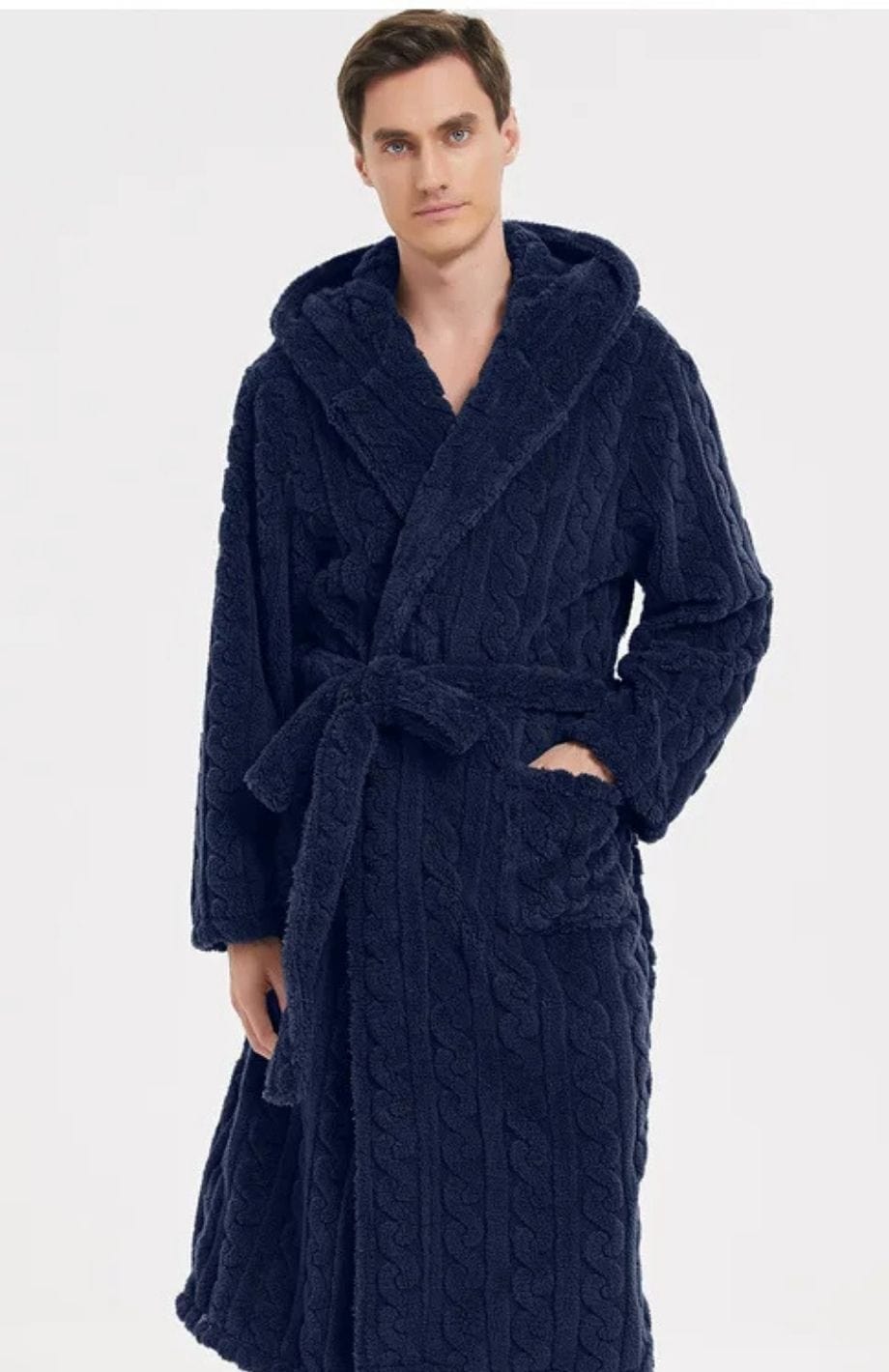 Peignoir Homme Polaire Long | POLAIRE studio® BLEU MARINE / M