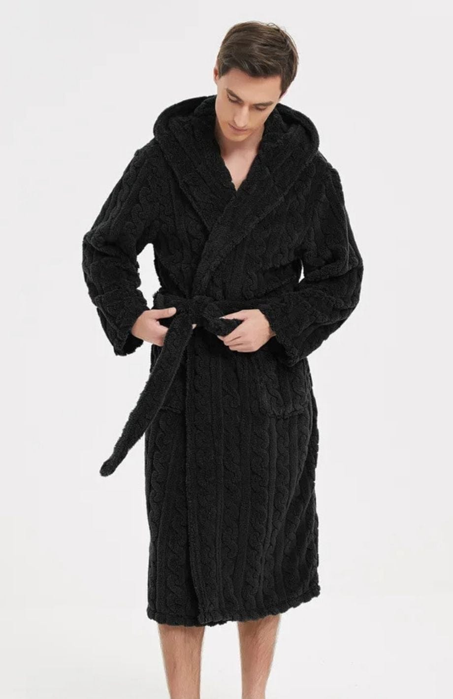 Peignoir Homme Polaire Long | POLAIRE studio® NOIR / M