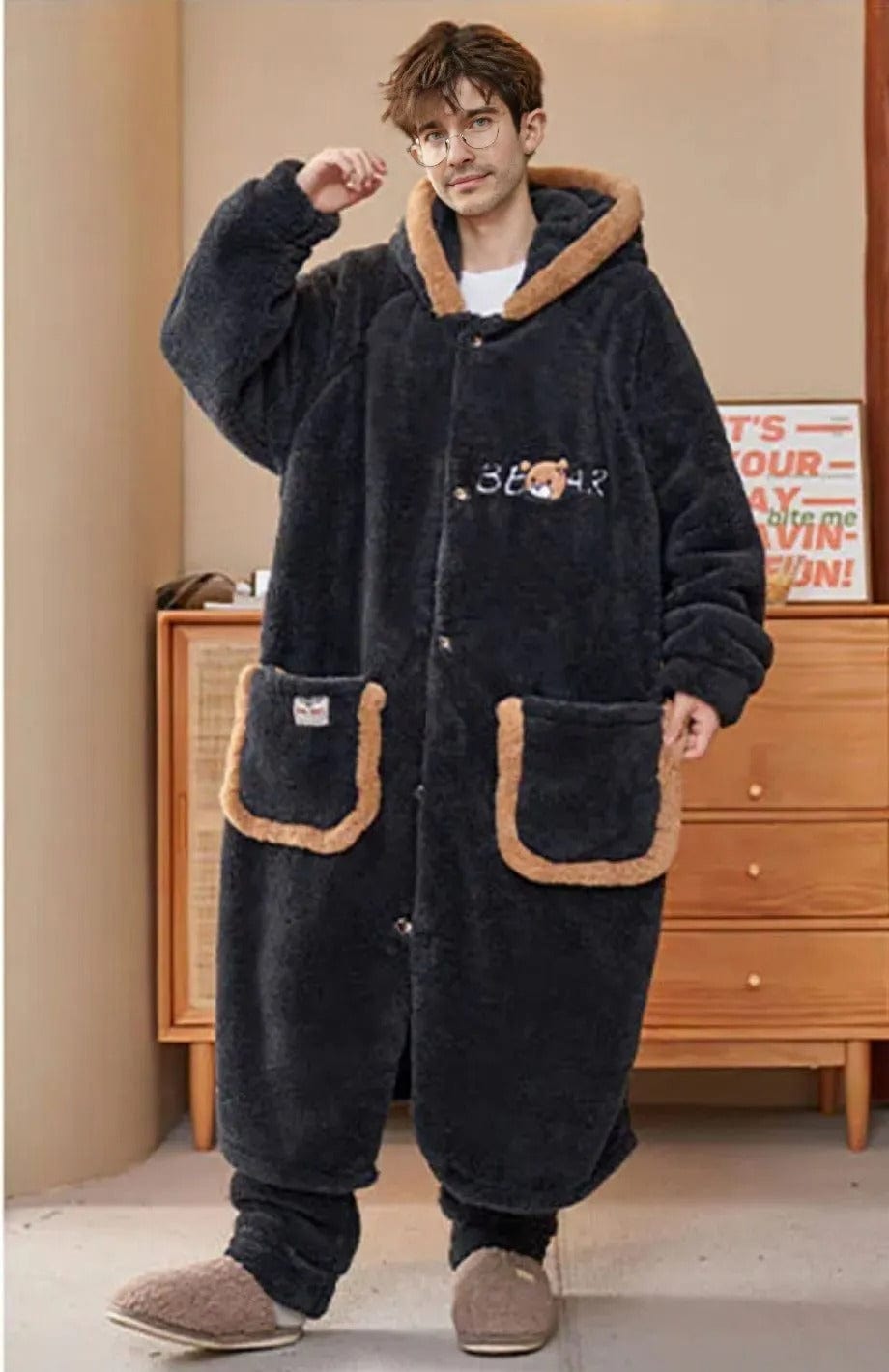 Peignoir Polaire Ado Garçon | POLAIRE studio® MARRON / L