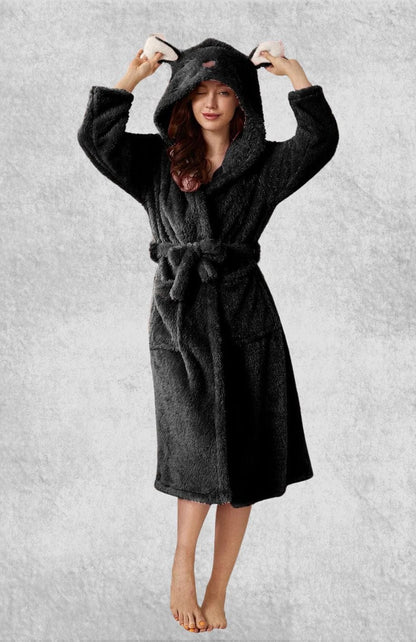 Peignoir Polaire Chaud Femme | Polaire Studio NOIR / S