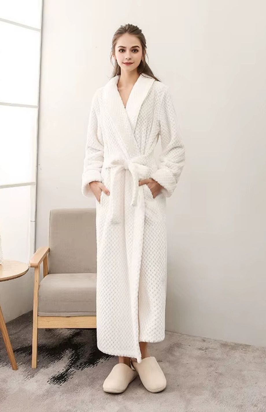 Peignoir Polaire Couple | POLAIRE studio® FEMME BLANC / M  40-60KG
