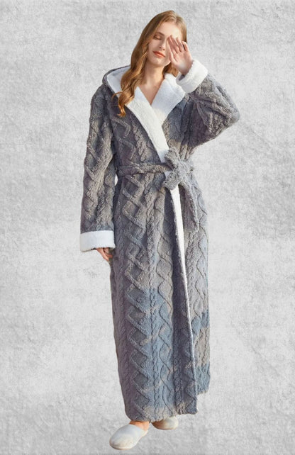 Peignoir Polaire Femme Long | Polaire Studio GRIS / M(40-60kg)