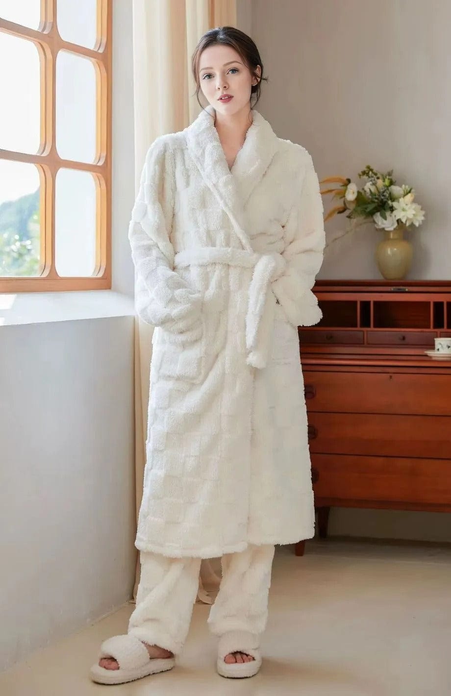 Peignoir Polaire Fille | POLAIRE studio® BLANC / M