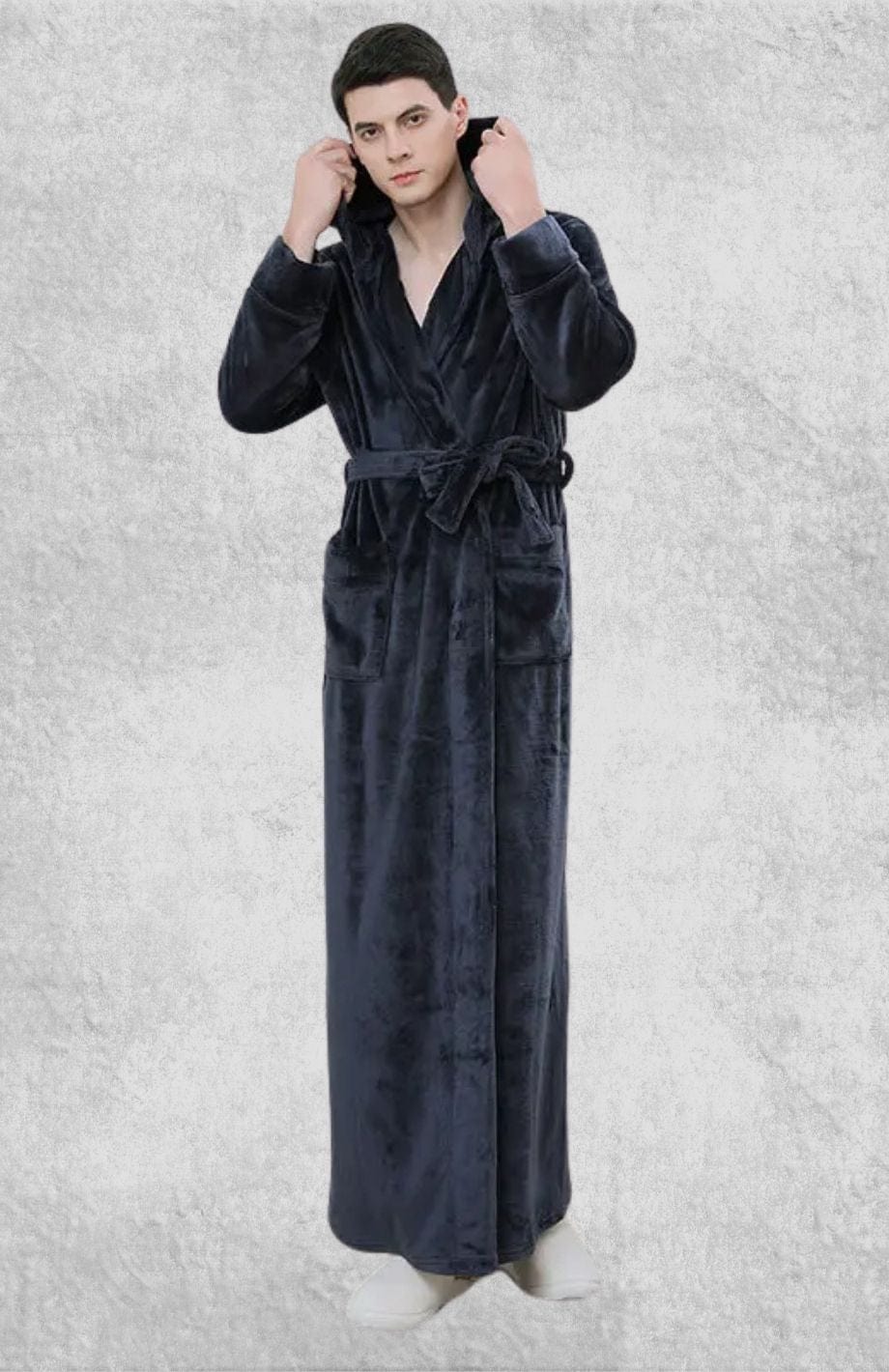 Peignoir Polaire Homme Capuche | Polaire Studio BLEU MARINE / M