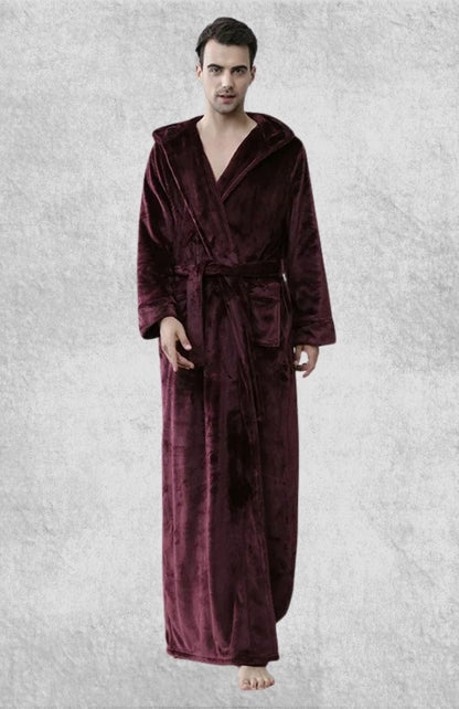 Peignoir Polaire Homme Capuche | Polaire Studio ROUGE BORDEAUX / M