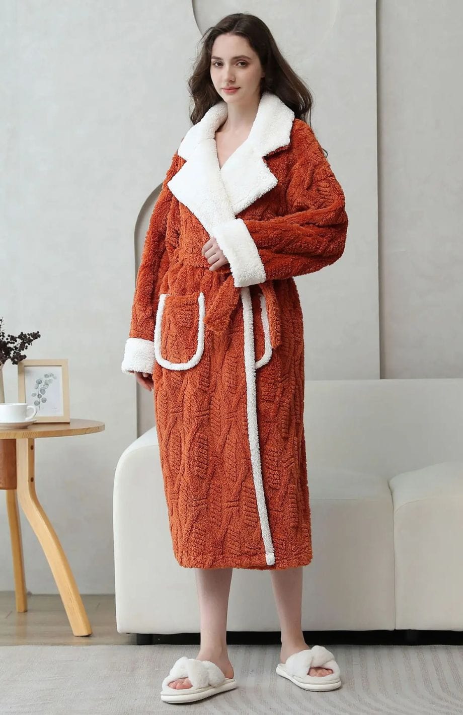 Peignoir Polaire Longue Femme | POLAIRE studio® ORANGE / M