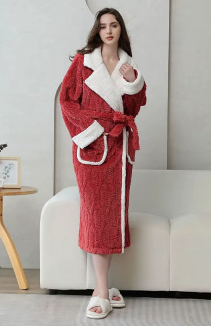 Peignoir Polaire Longue Femme | POLAIRE studio® ROUGE / M