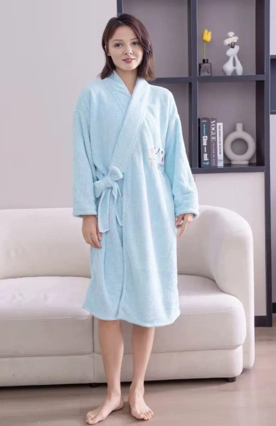 Peignoir Serviette Femme | POLAIRE studio® BLEU CIEL / 85x140 cm