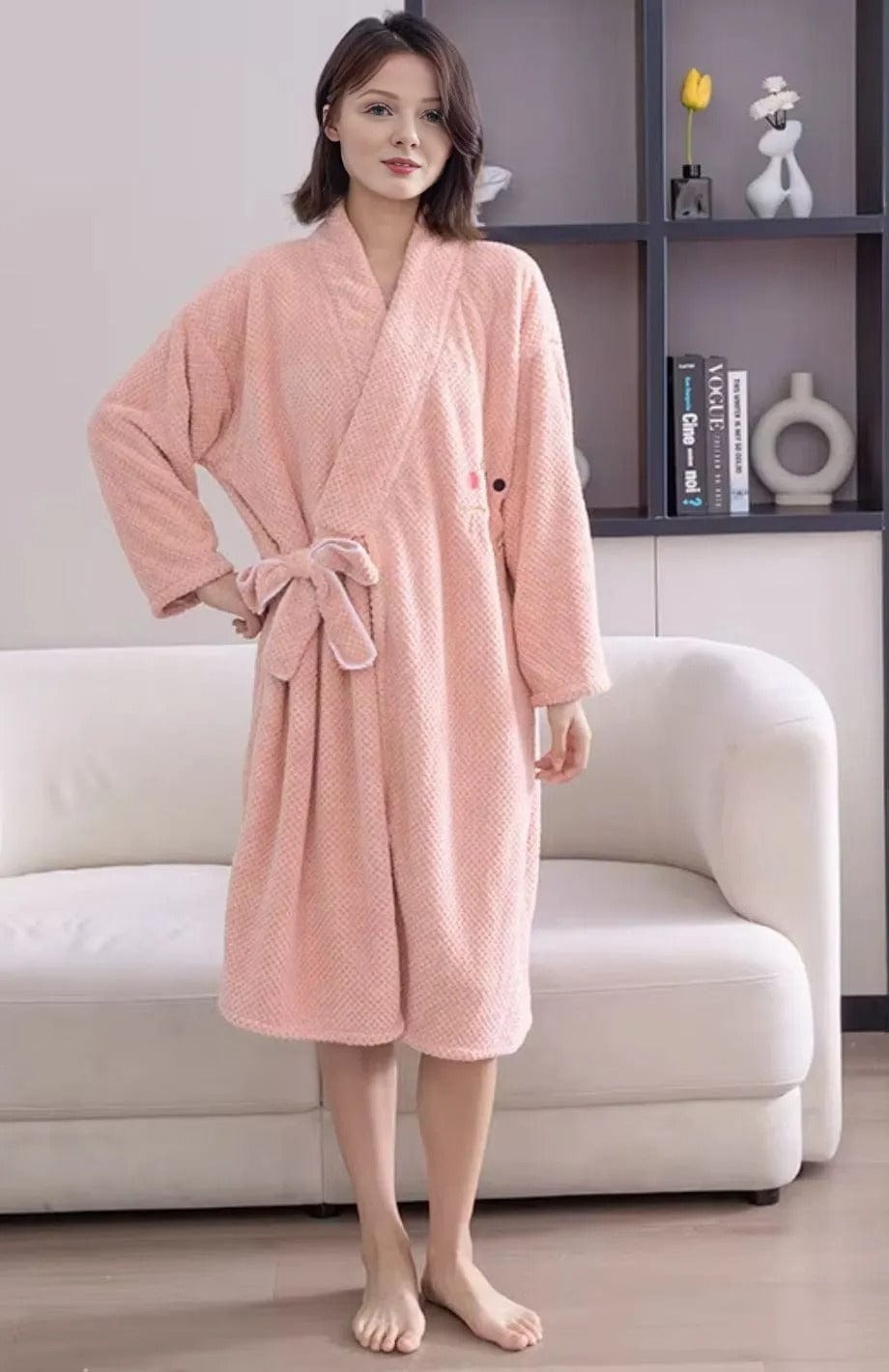 Peignoir Serviette Femme | POLAIRE studio® ROSE / 85x140 cm