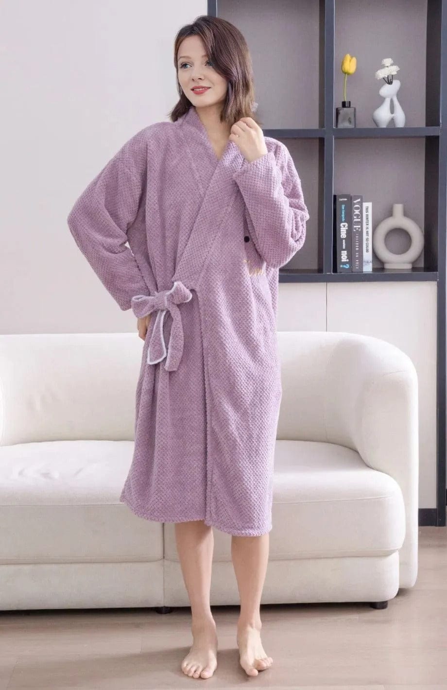 Peignoir Serviette Femme | POLAIRE studio® VIOLET / 85x140 cm