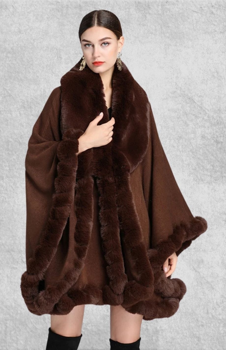 Poncho Plaid Polaire Femme | Polaire Studio