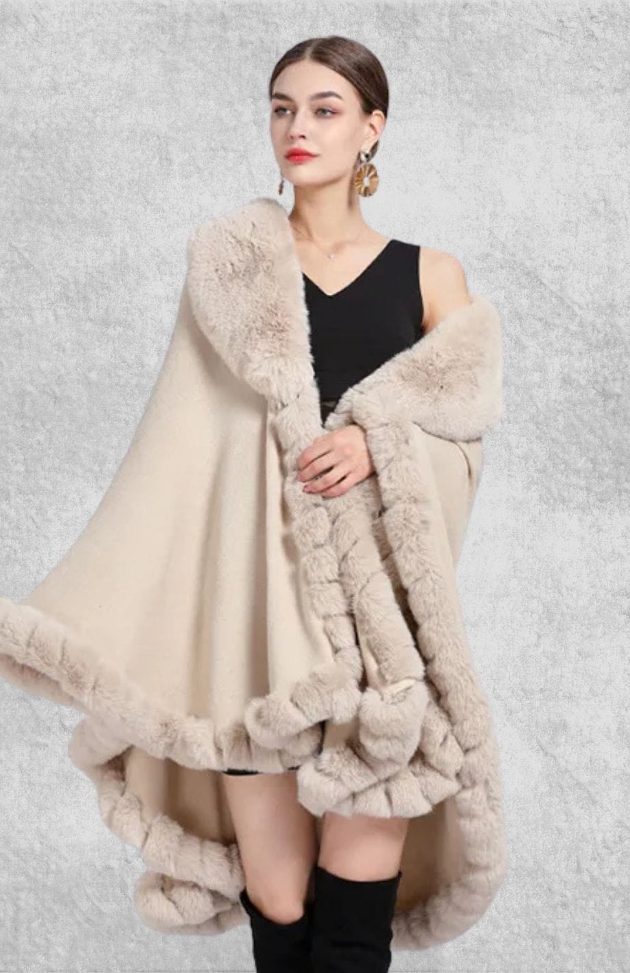 Poncho Plaid Polaire Femme | Polaire Studio BEIGE / TAILLE UNIQUE