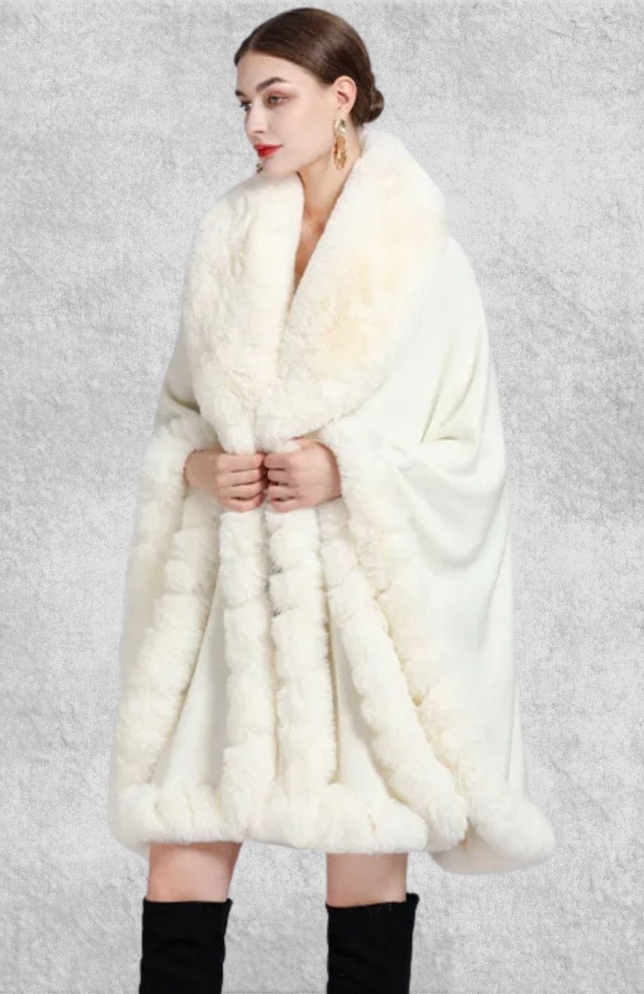 Poncho Plaid Polaire Femme | Polaire Studio BLANC CASSÉ / TAILLE UNIQUE