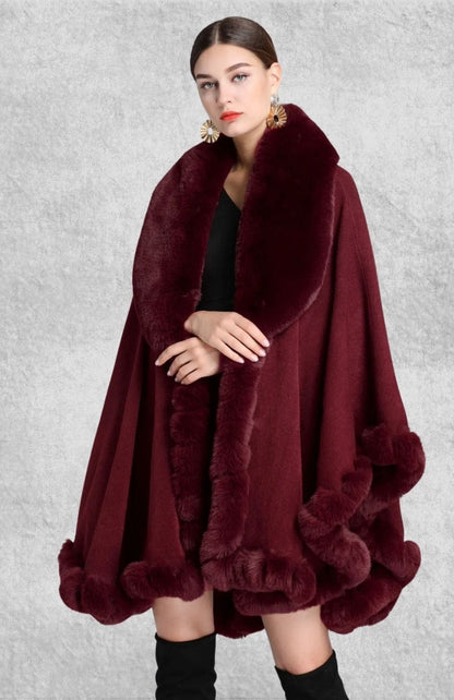 Poncho Plaid Polaire Femme | Polaire Studio BORDEAUX / TAILLE UNIQUE