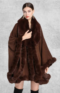 Poncho Plaid Polaire Femme | Polaire Studio CAFÉ / TAILLE UNIQUE