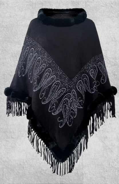 Poncho Polaire Adulte | Polaire Studio NOIR / TAILLE UNIQUE