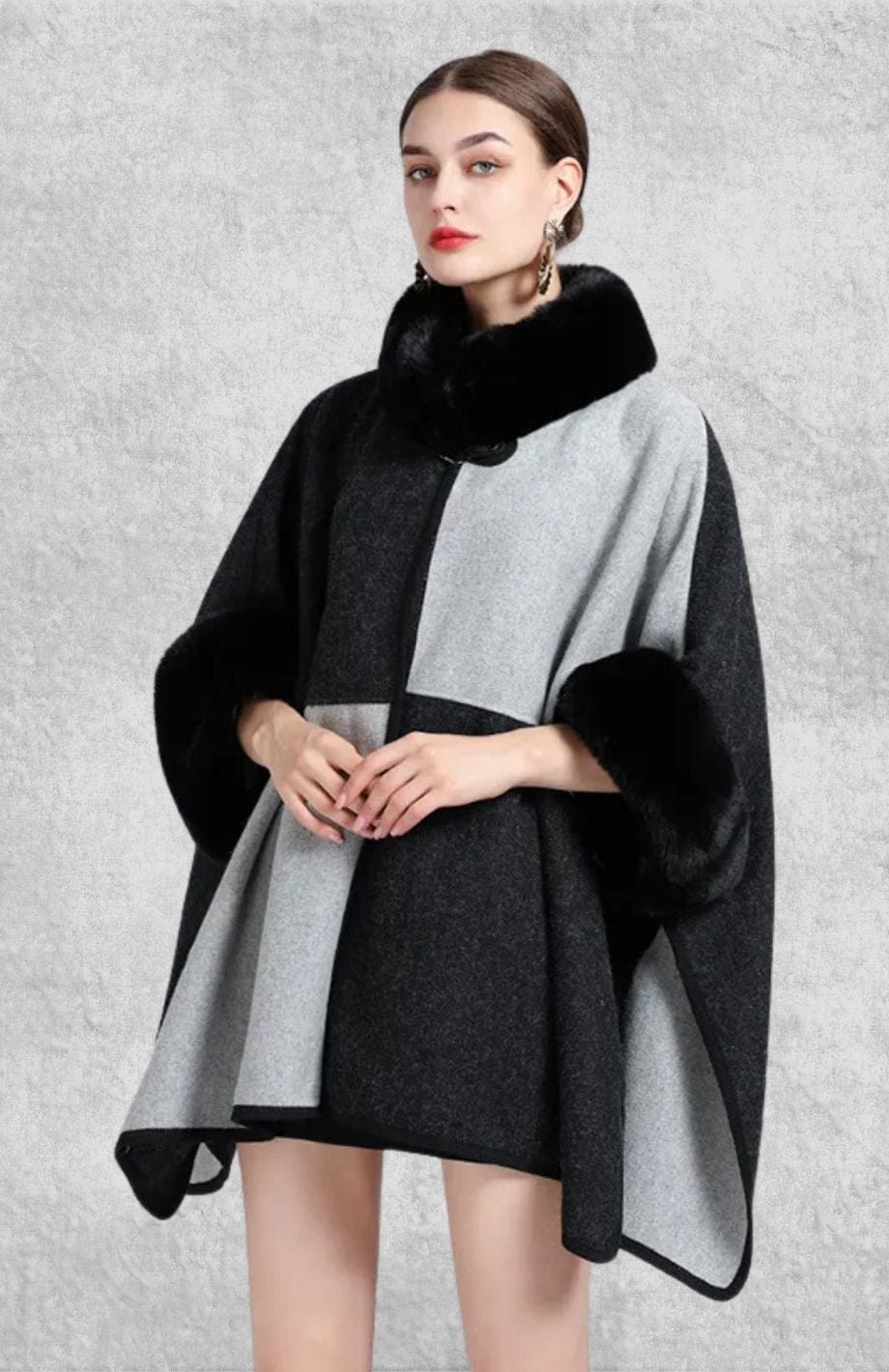 Poncho Polaire Femme | Polaire Studio NOIR / TAILLE UNIQUE
