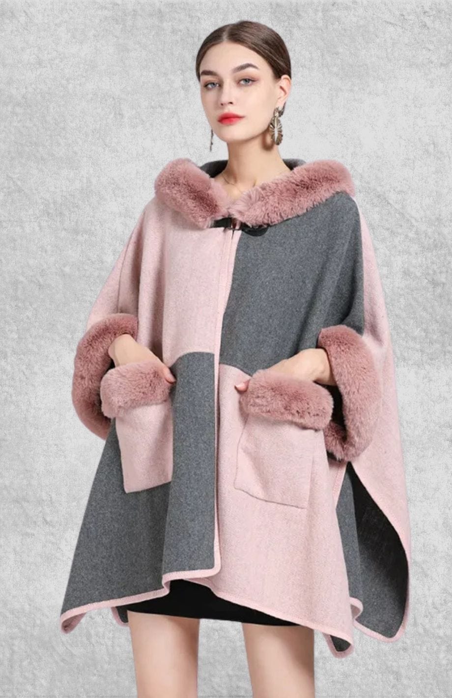 Poncho Polaire Femme | Polaire Studio ROSE / TAILLE UNIQUE