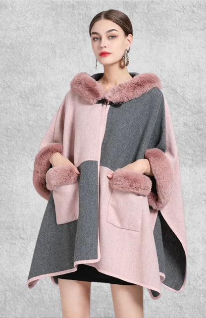 Poncho Polaire Femme | Polaire Studio ROSE / TAILLE UNIQUE
