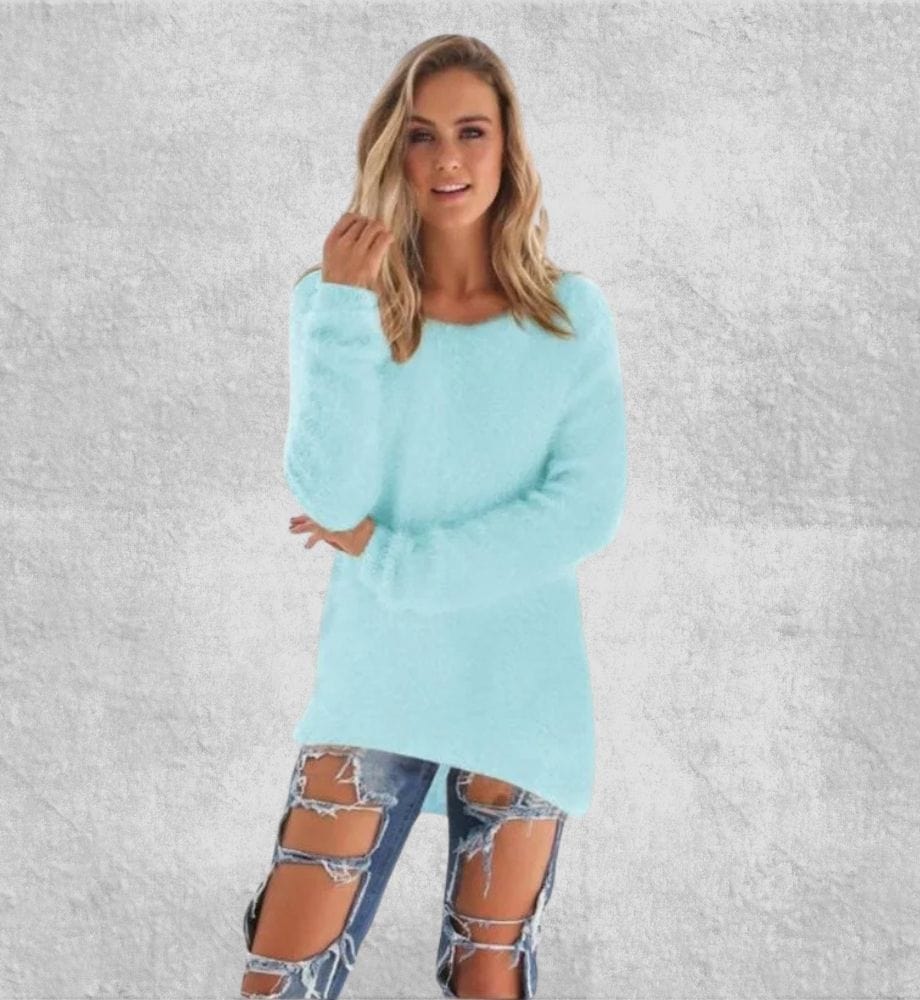 Pull Long Polaire Femme | Polaire Studio BLEU CIEL / S