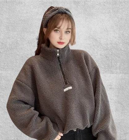 Pull Polaire Zippé Femme | Polaire Studio GRIS / M