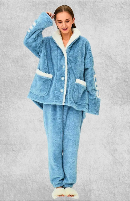 Pyjama Chaud Femme Polaire | Polaire Studio BLEU CIEL / M