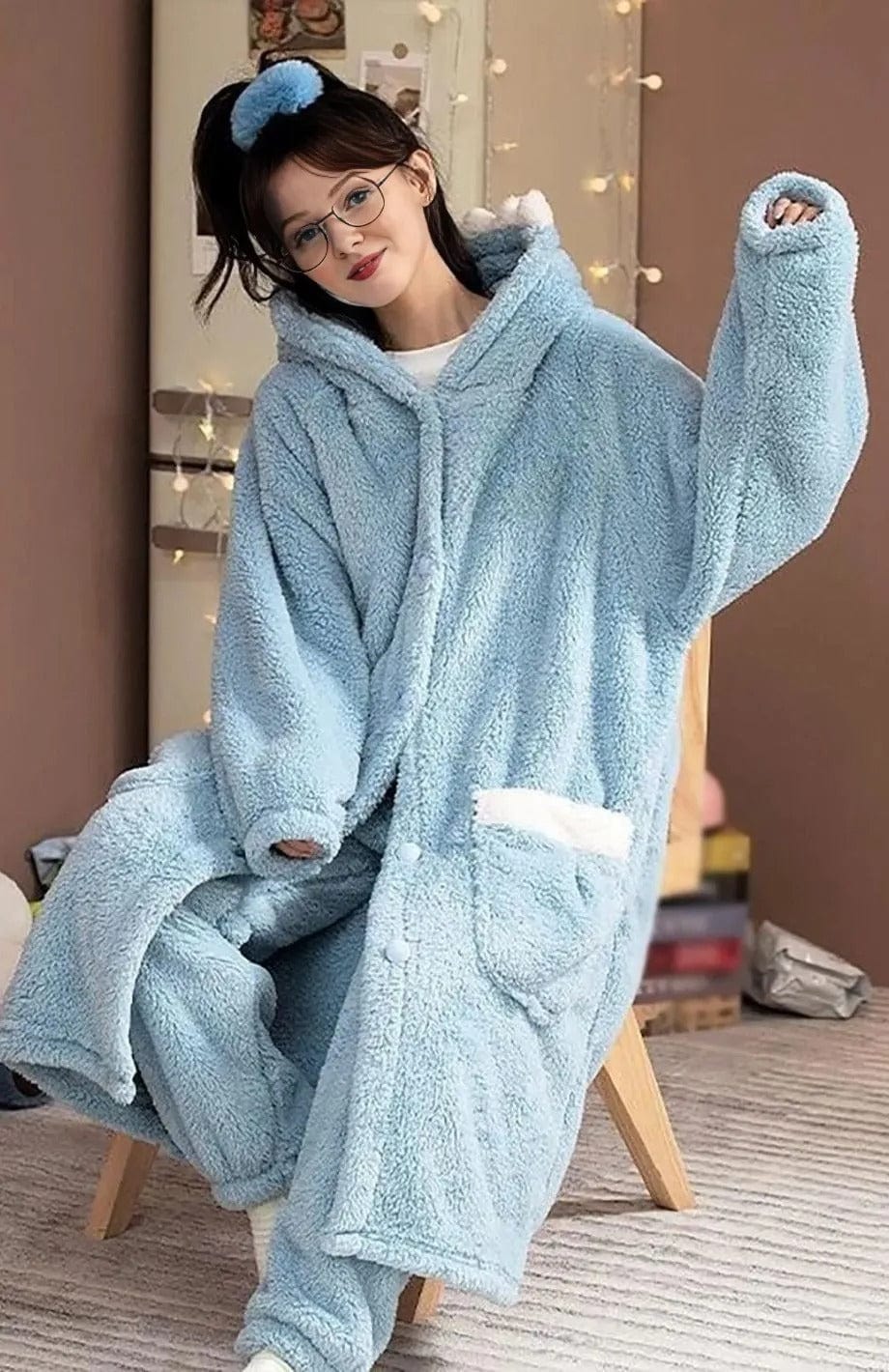 Robe De Chambre Boutonnée Femme Polaire | POLAIRE studio®