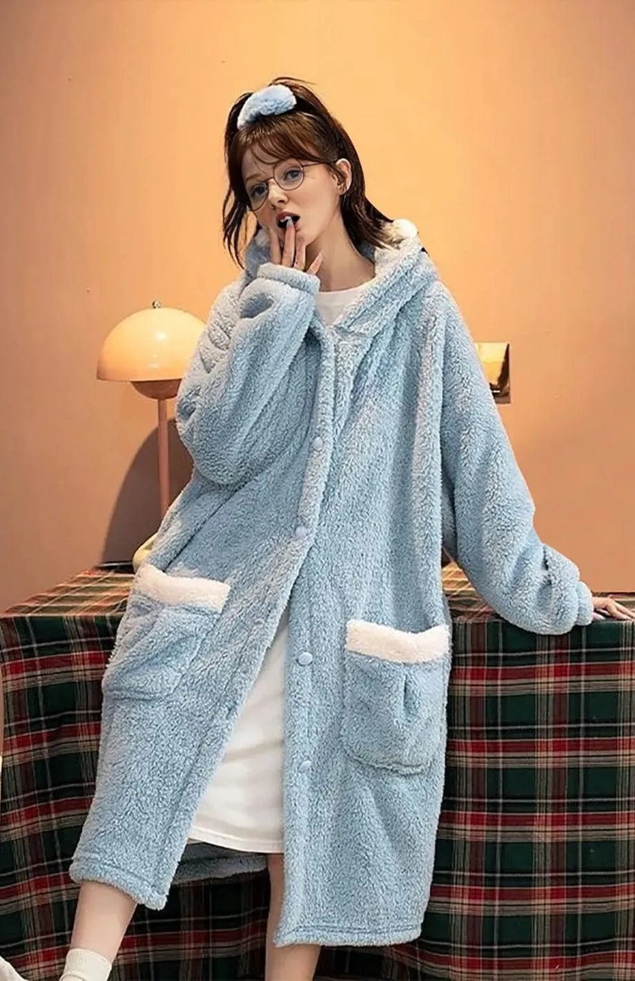 Robe De Chambre Boutonnée Femme Polaire | POLAIRE studio® BLEU / S