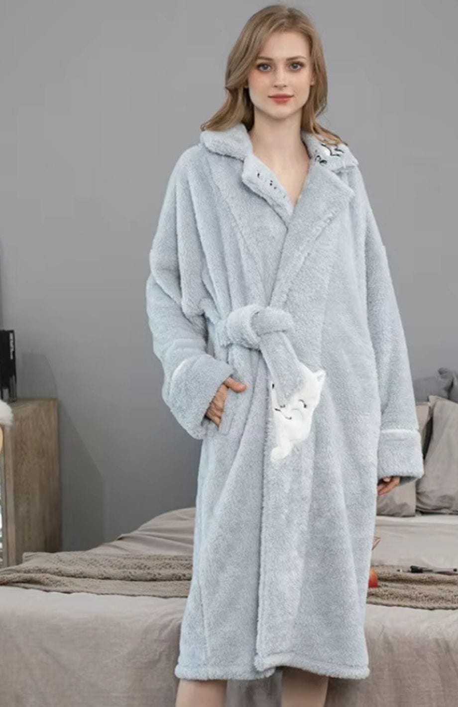 Robe De Chambre Courte Femme Polaire | POLAIRE studio® BLEU / M