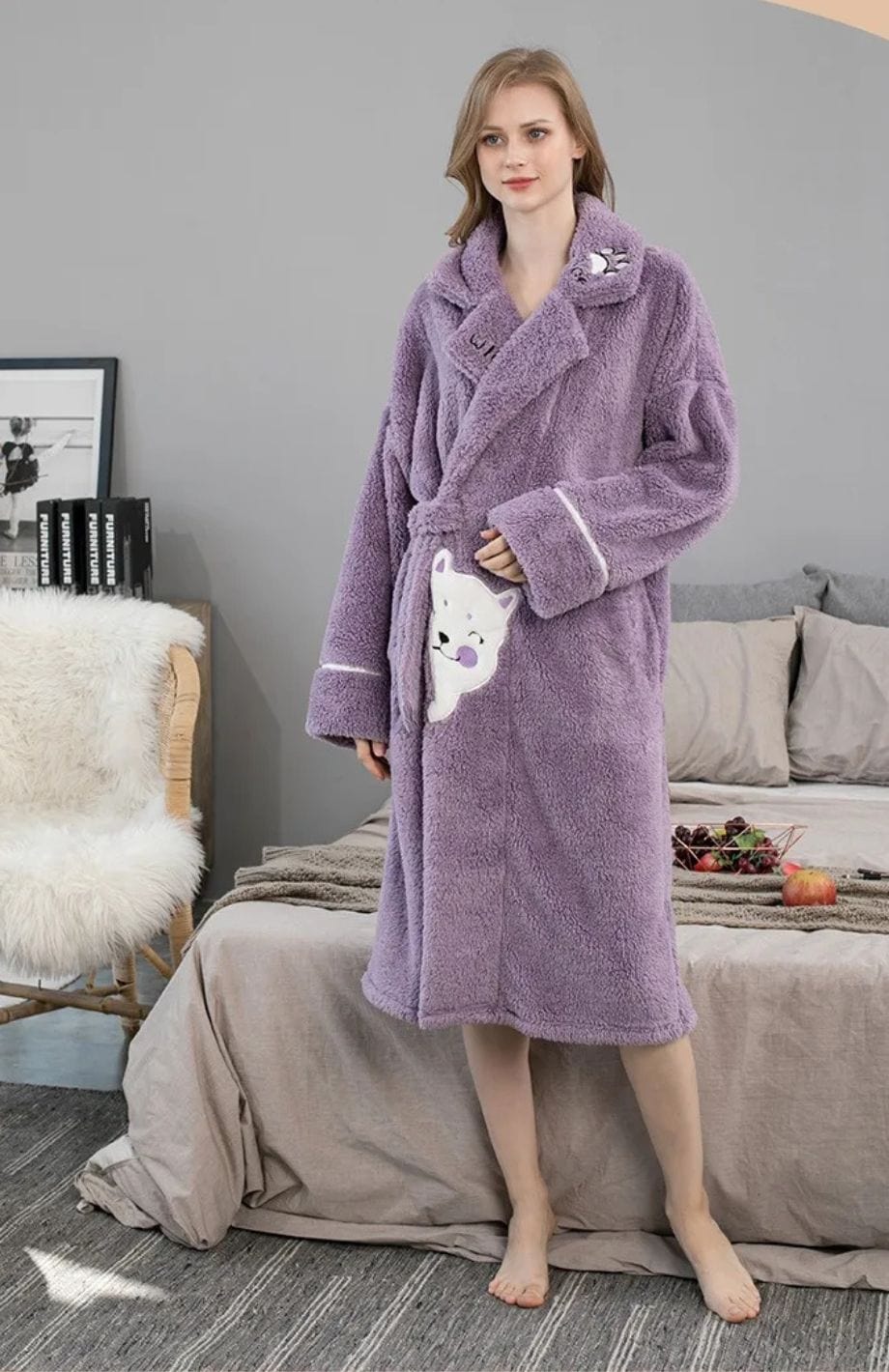 Robe De Chambre Courte Femme Polaire | POLAIRE studio® VIOLET / M