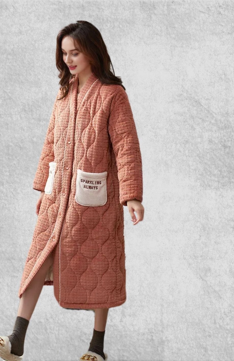 Robe De Chambre Femme Luxe Polaire | Polaire Studio CREVETTE / M