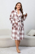 Robe De Chambre Femme Polaire Grande Taille | POLAIRE studio® MARRON / XXL