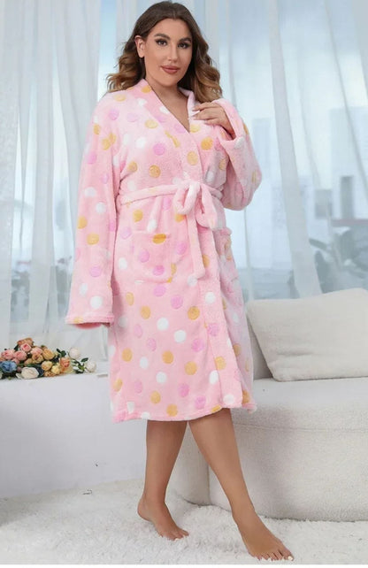 Robe De Chambre Femme Polaire Grande Taille | POLAIRE studio® ROSE / XXL