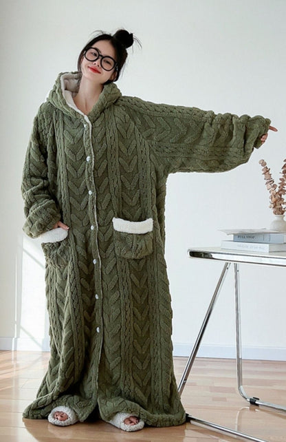 Robe De Chambre Femme Polaire Longue Grande Taille | POLAIRE studio®